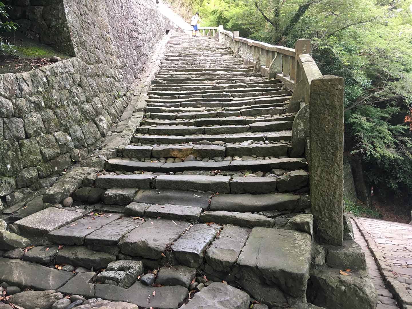 久能山東照宮石段 １１番目の曲がりから１２番目の曲がりへ向かう。