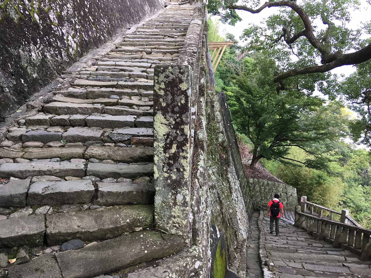 久能山東照宮石段 １５番目の曲がりから１６番目の曲がりへ向かう。